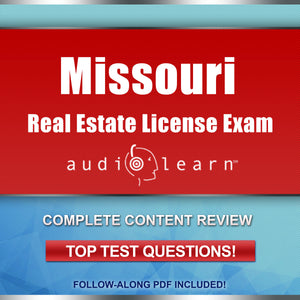 Missouri Real Estate License Exam practice test questions online audio course